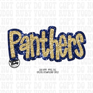 Panthers PNG Design: Glitter Faux Sequins (Digital Download)