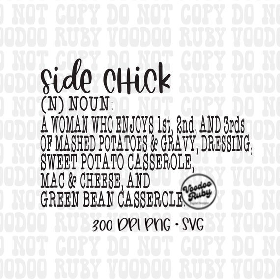 Thanksgiving Side Chick Funny Design: PNG SVG Sublimation Clip Art (Digital Download)