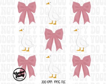 Pink Coquette Goose PNG: Vintage Grandmacore Digital Download