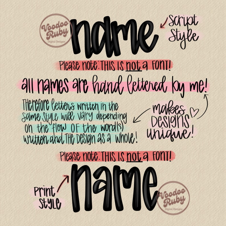 Custom Name Faux Embroidery PNG Design: Appliqué Patch, DTF Printable ...
