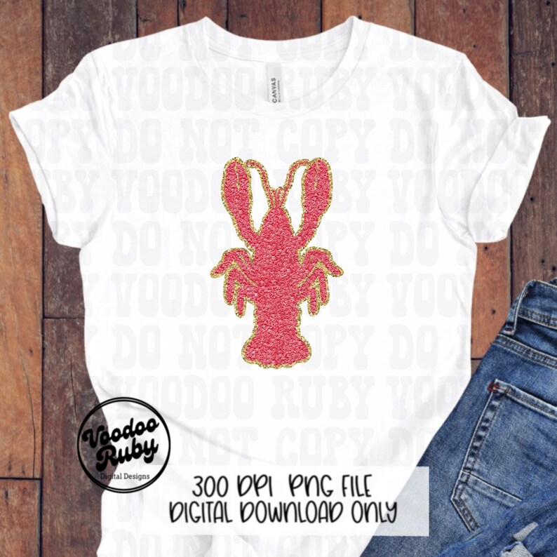 May include: A digital download of a pink and gold glitter lobster design. The design is perfect for use on t-shirts, mugs, tote bags, and other crafts. 300 DPI PNG file. Digital download only.