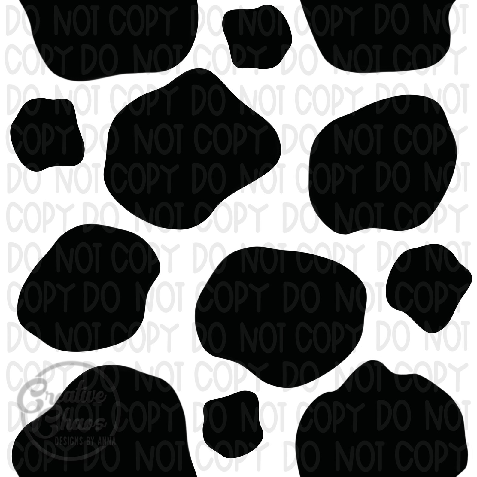 Cow Print Digital Paper PNG Design Hand Painted Seamless - Etsy