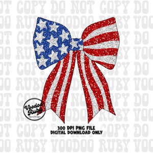 4th of July Glitter Coquette Bow PNG Sublimation Design Hand Drawn Digital Download Patriotic PNG Summer PNG American Flag dtf Printable