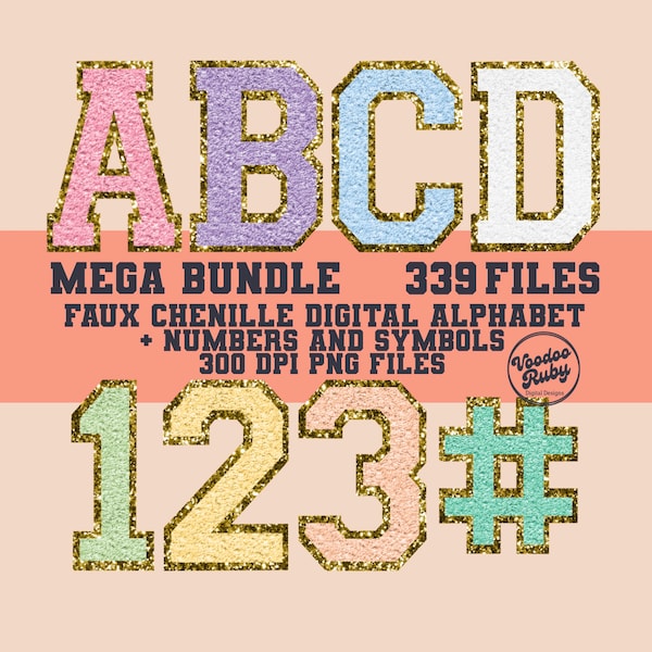 Faux Chenille Letters PNG Bundle Sublimation Chenille Alpha Fabric Patch PNG Digital Download Sports Letters PNG Alpha Pack Chenille Texture