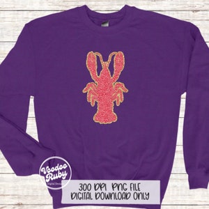 May include: Purple sweatshirt with a pink glitter lobster design. The text "Voodoo Ruby Digital Designs" and "300 DPI PNG FILE DIGITAL DOWNLOAD ONLY" is printed on the sweatshirt.