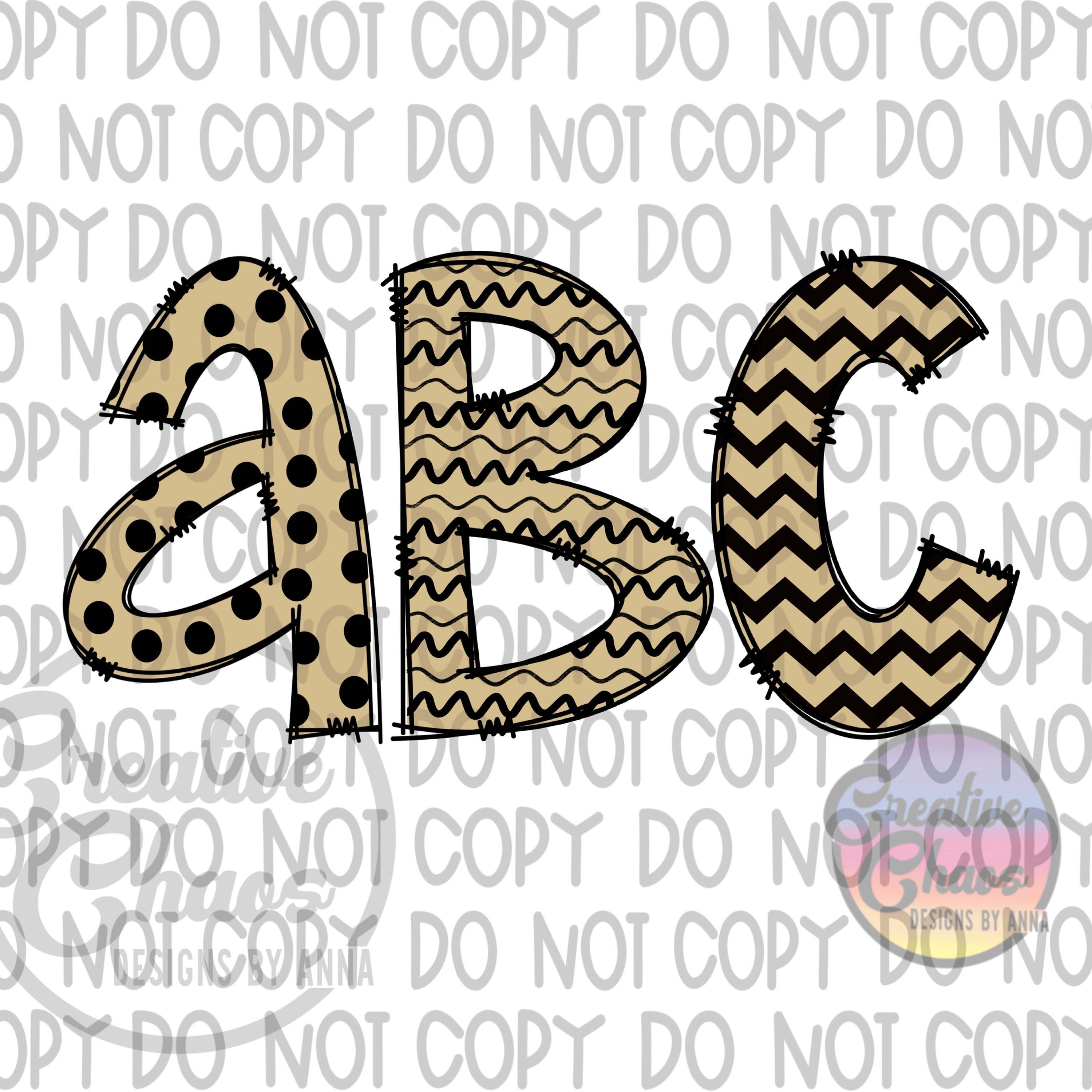 black and gold doodle letters alphabet bundle png hand drawn etsy