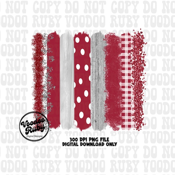 Red & Gray Brushstrokes PNG: Football Clip Art (Digital Download)