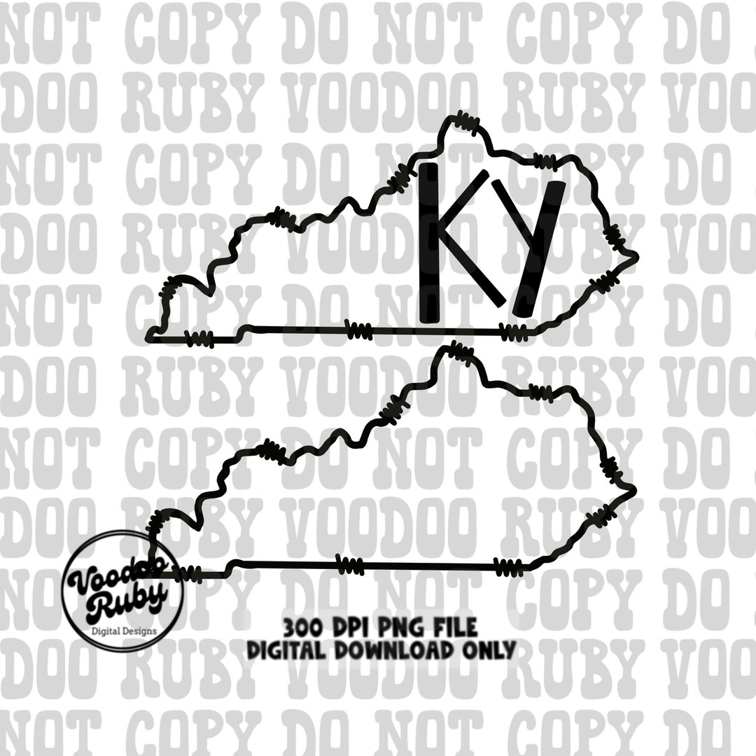 Kentucky Blank PNG Transparent Design Bundle Sublimation Hand Drawn ...