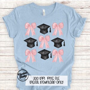Pink Bow Graduation PNG: Hand Drawn Clip Art (Digital Download) image 4