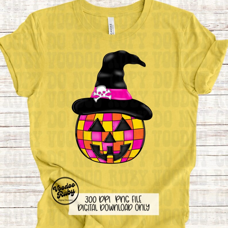 Pink Halloween Disco Ball Pumpkin PNG Design Halloween Sublimation Hand