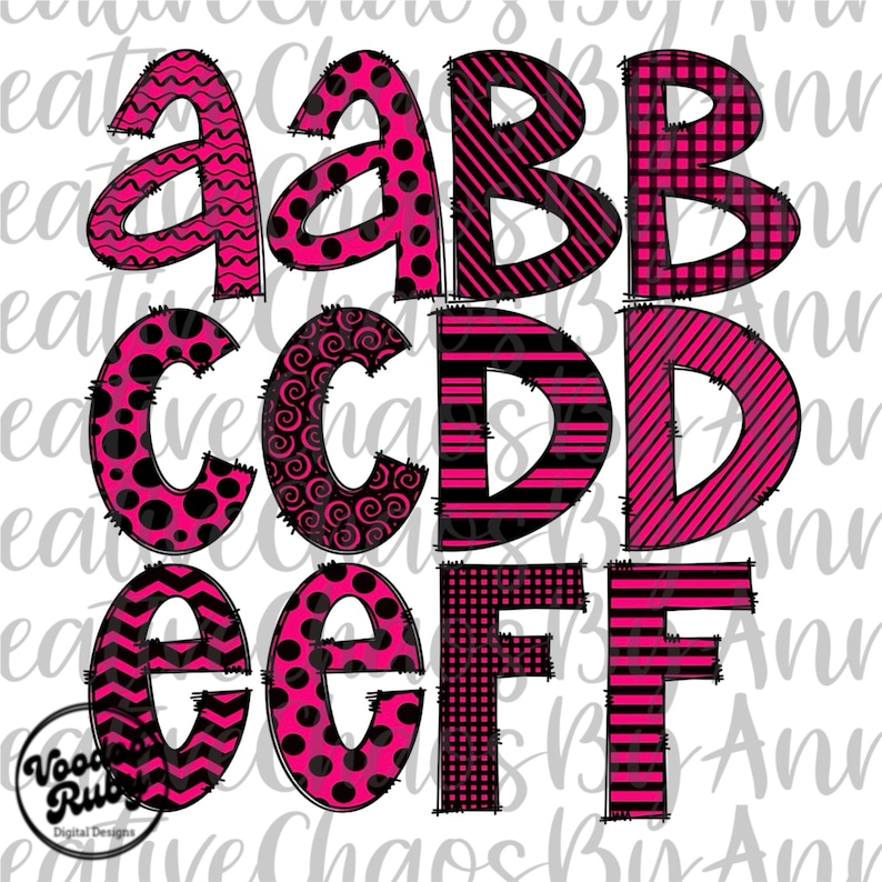 Hot Pink Doodle Letters: Sublimation Alphabet PNG (digital Download) - Etsy