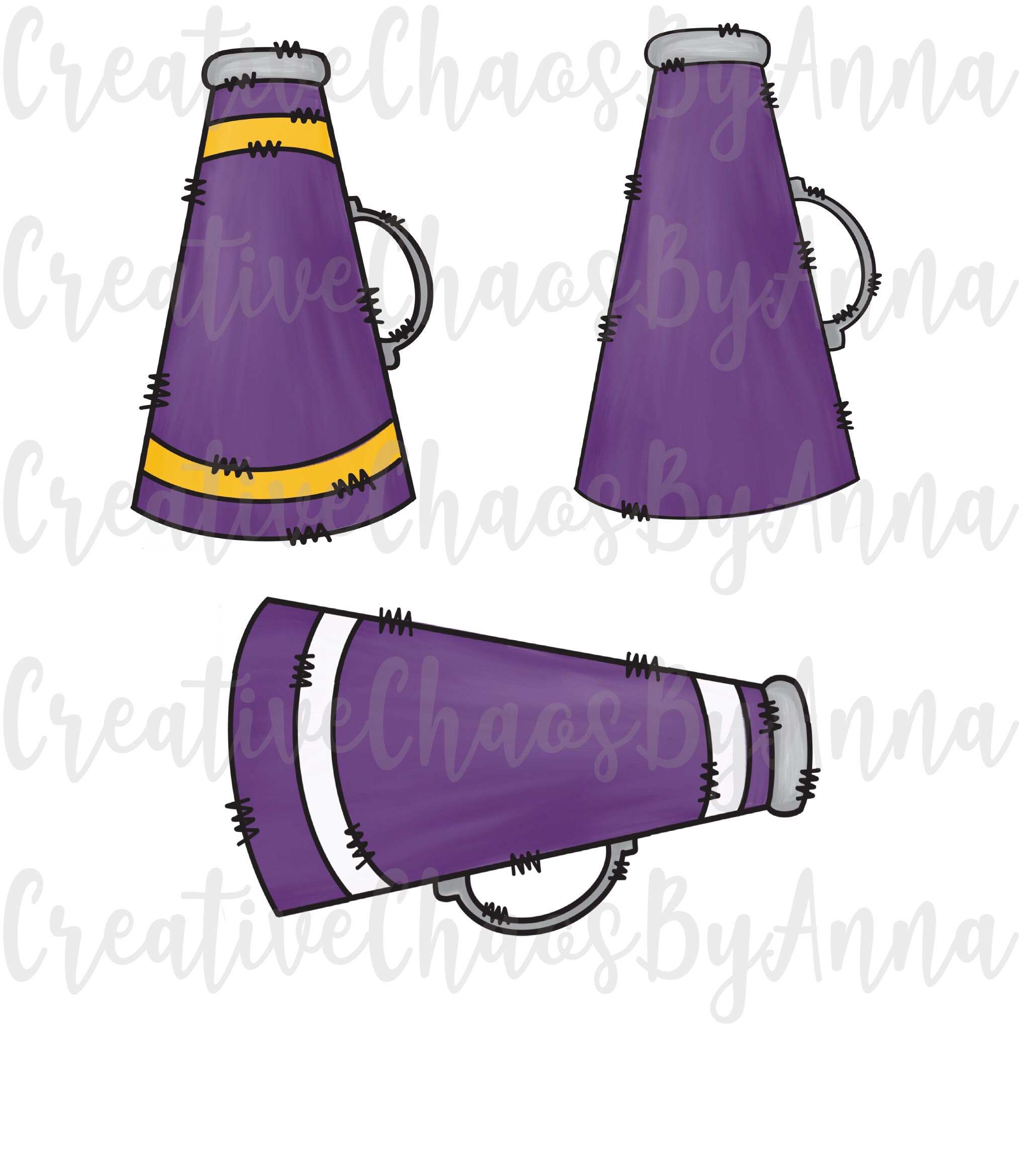 Purple Cheer Megaphone Sublimation PNG Cheer Design Bundle Etsy