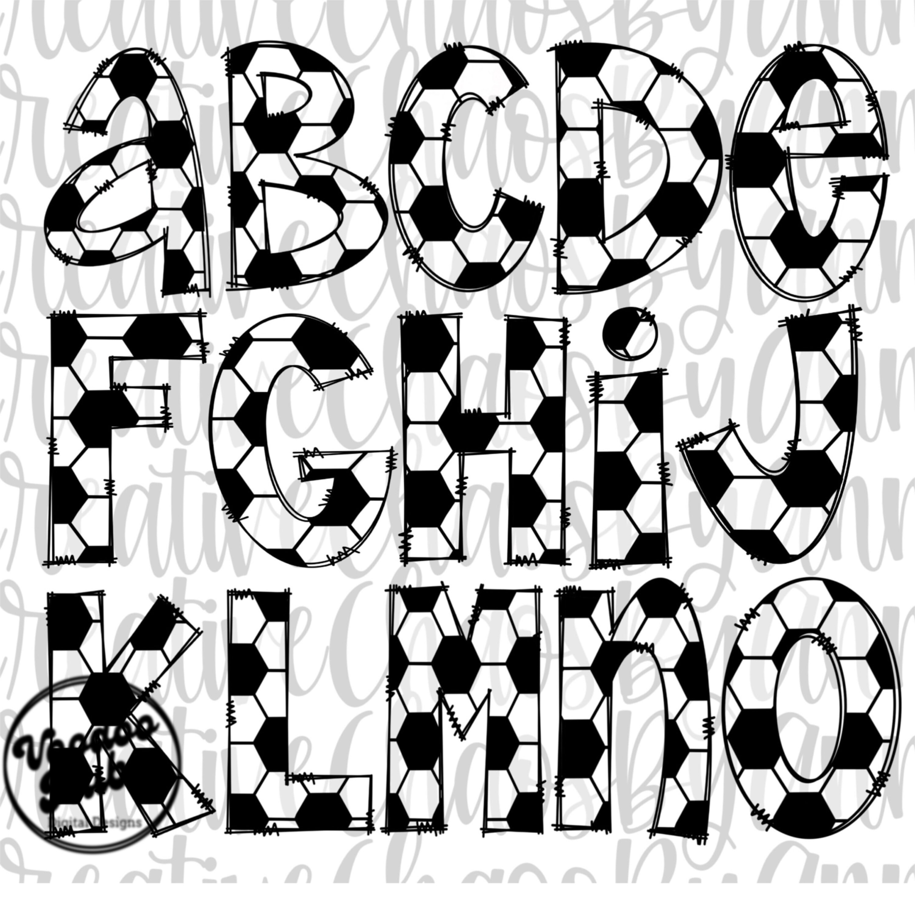Soccer Doodle Letters: PNG Alphabet Bundle (digital Download) - Etsy