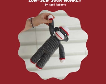 Low-Sew Sock Monkey Crochet Pattern *PDF PATTER*