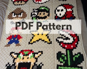 Mario Gamer Blanket *PATTERN ONLY*