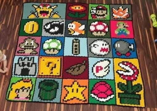 Mario Gamer Blanket *PATTERN ONLY* - Etsy