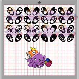 Alien Filz Augen Schneideschablone *DIGITAL CUT DATEIEN*