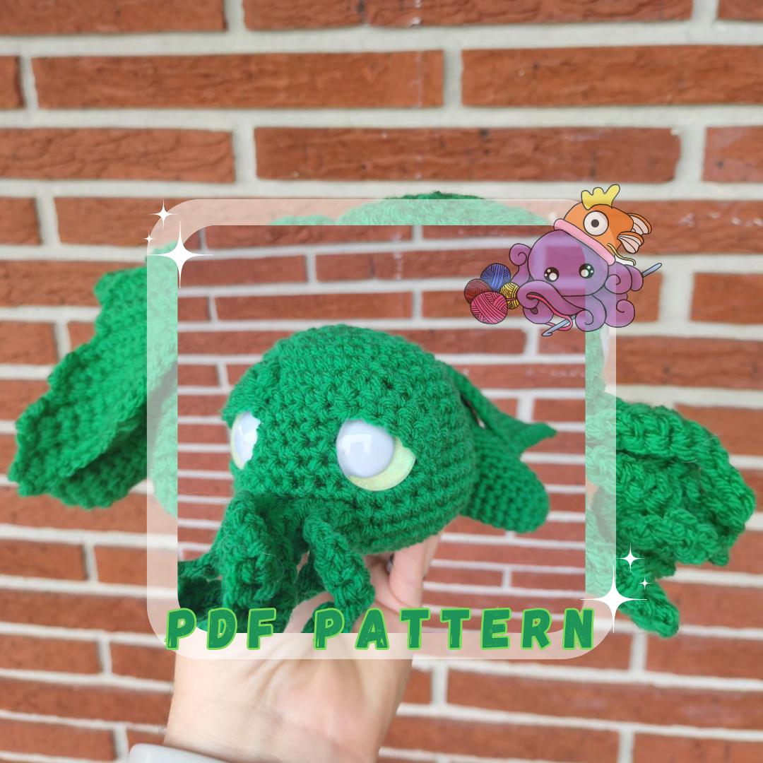 30 Cthulhu Crochet Patterns for Lovecraftian Amigurumi, Plushies, and Gifts 26 Laying Cthulhu Crochet Pattern