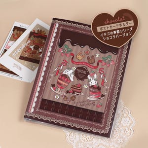 Lindo porta-cartão postal Kawaii arquivo Álbum - Versão morango chocolate coelho coelho design para sua coleção coelho animal de orelhas caídas Japão
