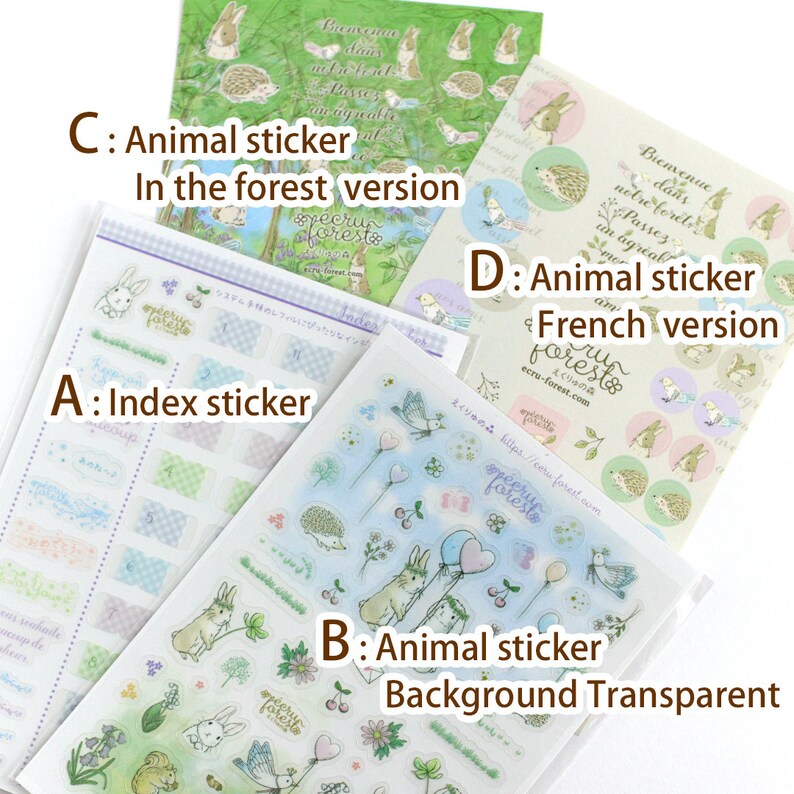 Sticker Stack Refils Stickers 4types: Index Sticker,refills for System Notebooks,animal ...