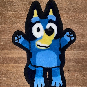 Alfombra de mechones azules