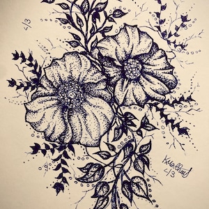 Flower & Leaf - 7&quot;x10&quot; Art Print