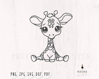 Cute baby giraffe svg, nursery svg, cute giraffe cutfile , giraffe cutting file, files for silhouette, cricut svg, vinyl cut file