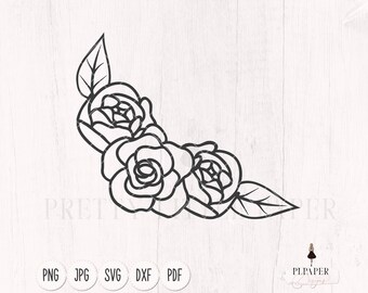 Blumen svg, Blumen svg, Rosen svg, Blumenrand svg, Blumenstrauß svg, Blumen Cut Datei, Karten machen Cutfiles, Cricut Svg, Silhouette