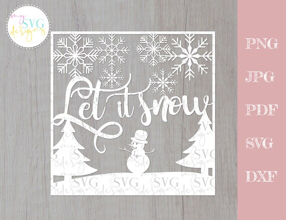 Download Christmas Card Svg Let It Snow Svg Christmas Svg Winter Etsy