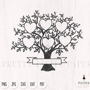 Árvore genealógica svg 6 membros, reunião familiar svg, árvore genealógica personalizada svg 6 nomes, cricut svg, arquivos svg para silhueta