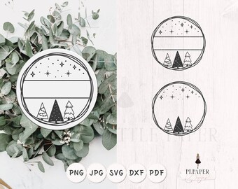 Christmas ornament svg, Name ornament svg, Christmas svg, Pine trees svg, winter svg