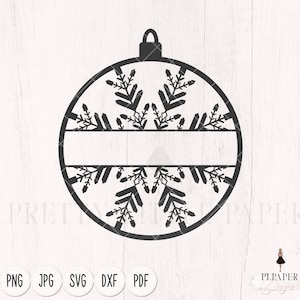 Christmas ornament svg, Snowflake ornament svg, Christmas svg, winter svg, Snowflake svg, scrapbooking cut file, silhouette cameo, cricut