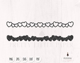 Heart border svg, Heart divider svg, Flourish svg, Mailbox decal svg, cricut svg, vinyl cut file