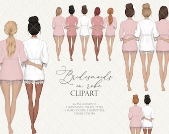Brautjungfer Clipart, Beste Freunde Clipart, Brautparty Clipart, Hochzeit Clipart, Bride Tribe Clipart, Brautjungfer Illustration