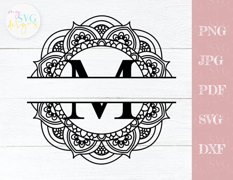 Download Split monogram M svg Monogram frame svg Mailbox decal svg | Etsy