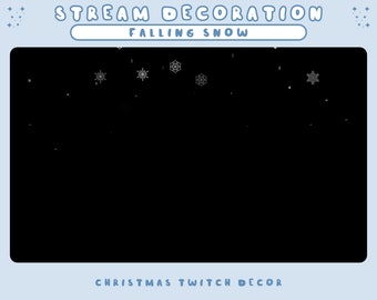 Animated christmas webcam overlay, Twitch overlay for christmas, Animated falling snow stream decoration, animated snowflake overlay