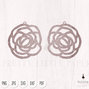Leather earrings svg, Flower earring svg, Earring template svg, Floral earring svg, files for silhouette