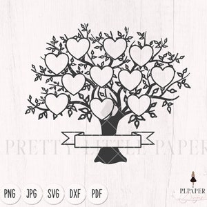 Arbre généalogique svg 11 membres, Réunion de famille svg, arbre généalogique personnalisé svg 11 noms, cricut svg, fichiers svg pour silhouette