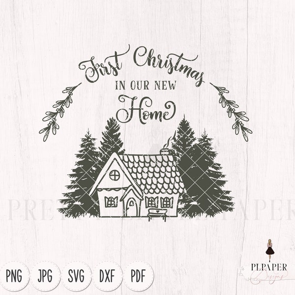 First christmas in our new home svg, First home svg, Porch sign svg, Welcome to our home  svg, Christmas svg, winter svg