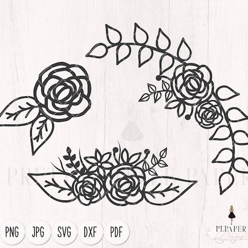 Roses SVG Bundle Basic Rose Cut File Beautiful Flower Floral - Etsy