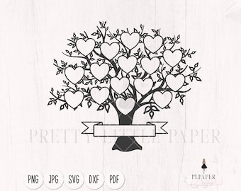 Family tree svg 16 members, Family reunion svg, custom family tree svg 16 names, family tree clipart, cricut svg, svg files for silhouette