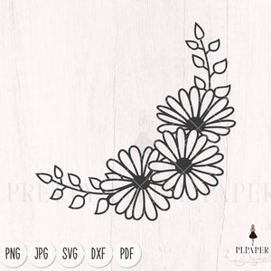 Daisy SVG Flower SVG Vine SVG. Border Svg Svg File Frame - Etsy Australia