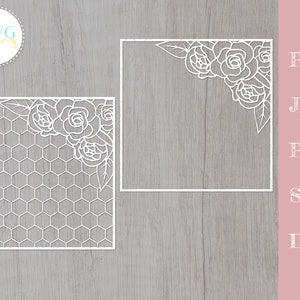 Flower pattern svg, Geometric pattern svg, Floral svg cut file, Floral lace svg, roses svg card, card making cutfiles