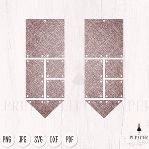 Leather earrings svg, Geometric earring svg, Earring template svg, Earring laser cut file, Chandelier earring svg