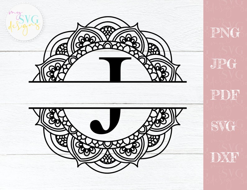 Download Split monogram J svg Monogram frame svg Mailbox decal svg | Etsy