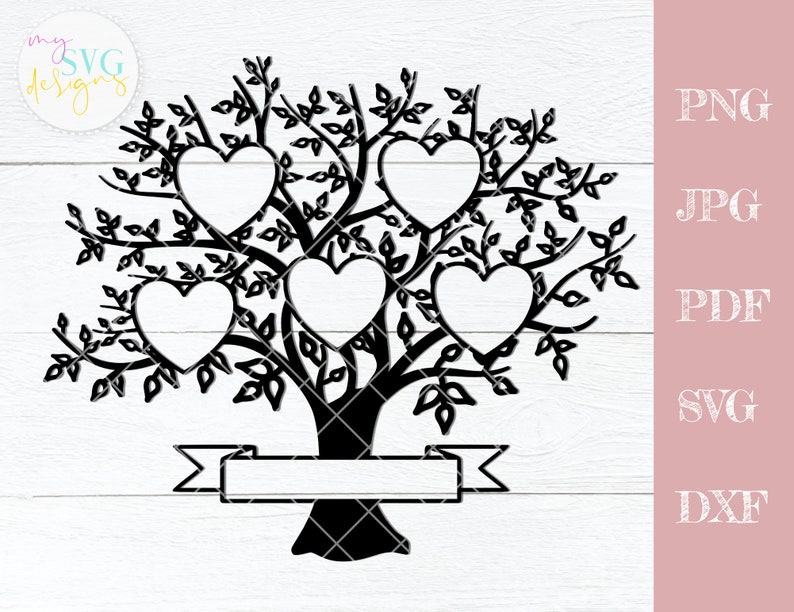 Family tree svg 5 members Family reunion svg custom family | Etsy