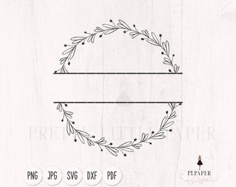 Christmas ornament svg, Name ornament svg, Christmas wreath svg, Split wreath svg, winter svg, scrapbooking cut file, silhouette cameo