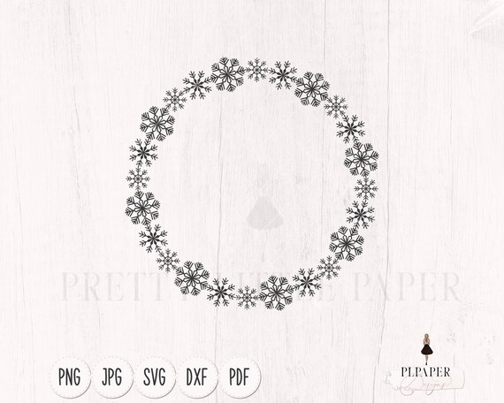Snowflake Wreath Svg Snowflake Frame Svg Christmas Svg | Etsy