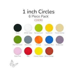 1 Inch Opaque Precut Glass Circles – 6 Pack – Multiple Colors – COE90