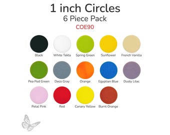 1 Inch Opaque Precut Glass Circles – 6 Pack – Multiple Colors – COE90